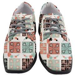 Mint Black Coral Heart Paisley Women Heeled Oxford Shoes by Bedest