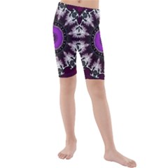 Kaleidoscope-round-circle-geometry Kids  Mid Length Swim Shorts by Bedest