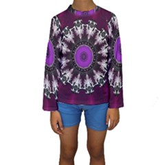 Kaleidoscope-round-circle-geometry Kids  Long Sleeve Swimwear by Bedest