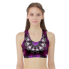 Kaleidoscope-round-circle-geometry Sports Bra With Border by Bedest