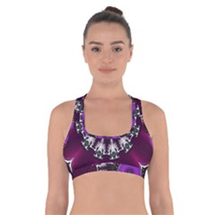 Kaleidoscope-round-circle-geometry Cross Back Sports Bra by Bedest