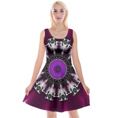 Kaleidoscope-round-circle-geometry Reversible Velvet Sleeveless Dress