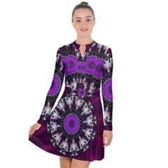 Kaleidoscope-round-circle-geometry Long Sleeve Panel Dress by Bedest