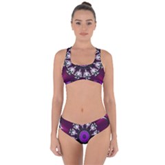 Kaleidoscope-round-circle-geometry Criss Cross Bikini Set by Bedest