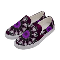 Kaleidoscope-round-circle-geometry Women s Canvas Slip Ons by Bedest