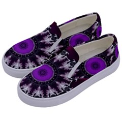 Kaleidoscope-round-circle-geometry Kids  Canvas Slip Ons by Bedest