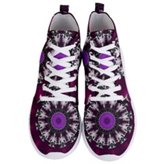 Kaleidoscope-round-circle-geometry Men s Lightweight High Top Sneakers by Bedest