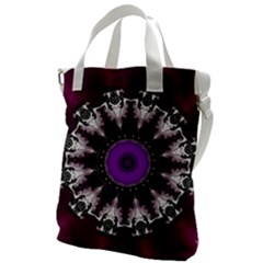 Kaleidoscope-round-circle-geometry Canvas Messenger Bag by Bedest