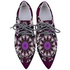 Kaleidoscope-round-circle-geometry Pointed Oxford Shoes by Bedest