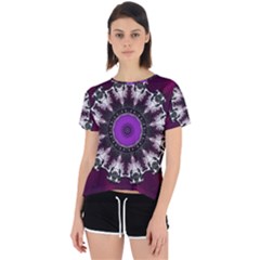 Kaleidoscope-round-circle-geometry Open Back Sport T-shirt by Bedest