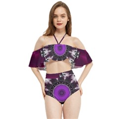 Kaleidoscope-round-circle-geometry Halter Flowy Bikini Set  by Bedest