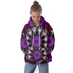 Kaleidoscope-round-circle-geometry Kids  Oversized Hoodie by Bedest