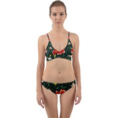 Background Vintage Japanese Design Wrap Around Bikini Set by Bedest