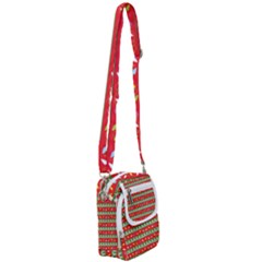 Christmas-papers-red-and-green Shoulder Strap Belt Bag by Bedest