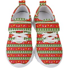 Christmas-papers-red-and-green Kids  Velcro Strap Shoes by Bedest