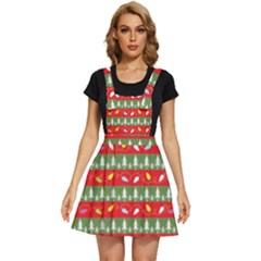 Christmas-papers-red-and-green Apron Dress by Bedest