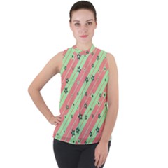 Arrangement-aesthetics-aesthetic-- Mock Neck Chiffon Sleeveless Top by Bedest