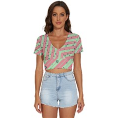 Arrangement-aesthetics-aesthetic-- V-neck Crop Top by Bedest