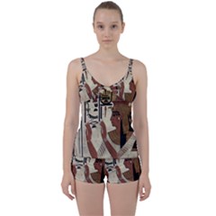 Hieroglyphics-goddess-queen Tie Front Two Piece Tankini by Bedest