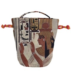 Hieroglyphics-goddess-queen Drawstring Bucket Bag by Bedest