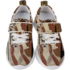 Hieroglyphics-goddess-queen Kids  Velcro Strap Shoes by Bedest