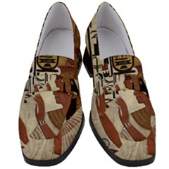 Hieroglyphics-goddess-queen Women s Chunky Heel Loafers by Bedest