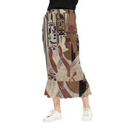 Hieroglyphics-goddess-queen Maxi Fishtail Chiffon Skirt by Bedest