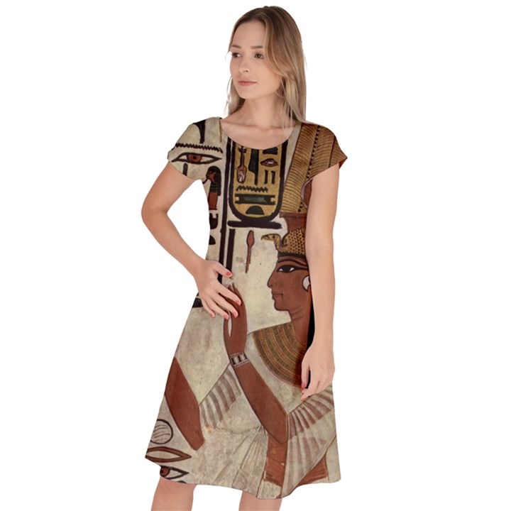 Hieroglyphics-goddess-queen Classic Short Sleeve Dress