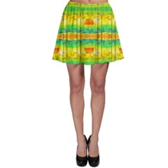 Birds-beach-sun-abstract-pattern Skater Skirt by Bedest