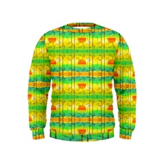 Birds-beach-sun-abstract-pattern Kids  Sweatshirt by Bedest