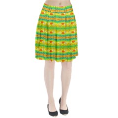 Birds-beach-sun-abstract-pattern Pleated Skirt by Bedest