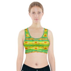 Birds-beach-sun-abstract-pattern Sports Bra With Pocket by Bedest