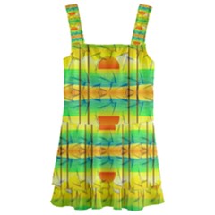 Birds-beach-sun-abstract-pattern Kids  Layered Skirt Swimsuit by Bedest