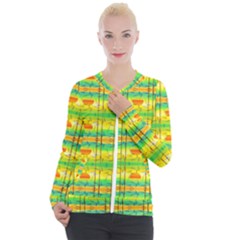 Birds-beach-sun-abstract-pattern Casual Zip Up Jacket by Bedest