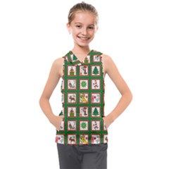 Christmas-paper-christmas-pattern Kids  Sleeveless Hoodie by Bedest