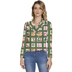 Christmas-paper-christmas-pattern Women s Long Sleeve Revers Collar Cropped Jacket by Bedest