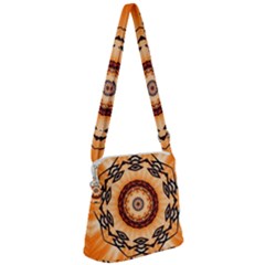 Abstract-kaleidoscope-colorful Zipper Messenger Bag by Bedest