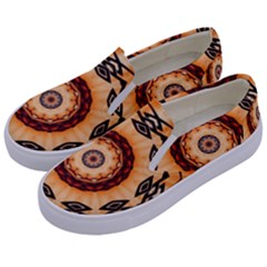 Abstract-kaleidoscope-colorful Kids  Canvas Slip Ons by Bedest