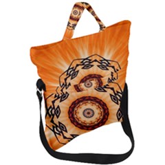 Abstract-kaleidoscope-colorful Fold Over Handle Tote Bag by Bedest