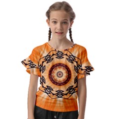 Abstract-kaleidoscope-colorful Kids  Cut Out Flutter Sleeves by Bedest