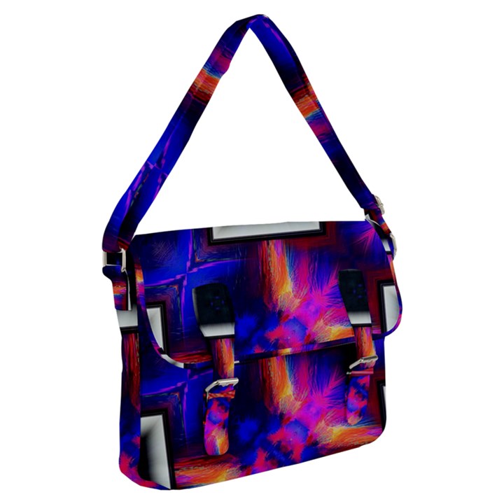 Box-abstract-frame-square Buckle Messenger Bag