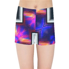 Box-abstract-frame-square Kids  Sports Shorts by Bedest