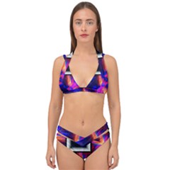 Box-abstract-frame-square Double Strap Halter Bikini Set by Bedest