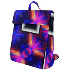 Box-abstract-frame-square Flap Top Backpack