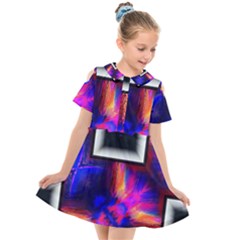 Box-abstract-frame-square Kids  Short Sleeve Shirt Dress