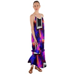 Box-abstract-frame-square Cami Maxi Ruffle Chiffon Dress by Bedest