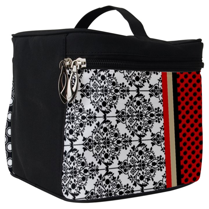 Background-damask-red-black Make Up Travel Bag (Big)