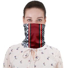 Background-damask-red-black Face Covering Bandana (adult) by Bedest