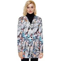 Forest-abstract-artwork-colorful Button Up Hooded Coat  by Bedest