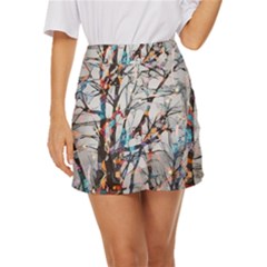 Forest-abstract-artwork-colorful Mini Front Wrap Skirt by Bedest